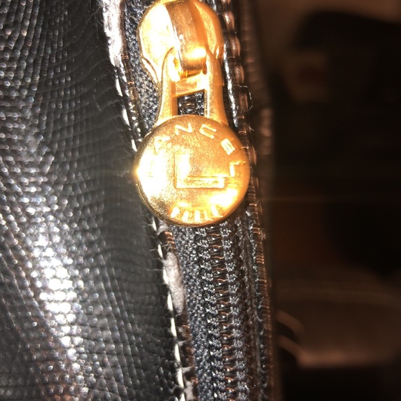 NWT LANCEL Paris Black Lizard Leather Backpack Made in France - Picture 6 of 17